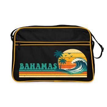 Bahamas Retro Spring Break Kreuzfahrt Tropische Vibes - Retro Tasche - Schwarz/Gold - Vorne