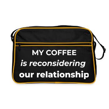 Mon café reconsidère notre relation - Sac Retro - noir/or - Devant