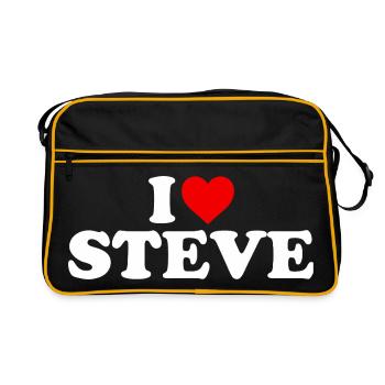 J’aime Steve - Sac Retro - noir/or - Devant