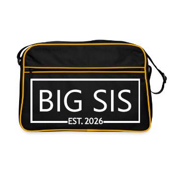 Big Sis Est. 2026 Sister Pregnancy Announcement - Retro Bag - black/gold - Front