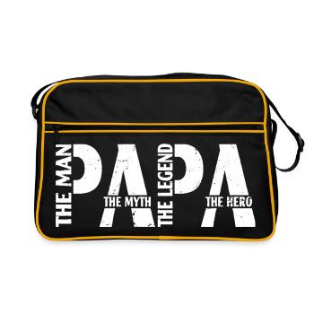 Papa, l'homme, le mythe, la légende, le héros - Sac Retro - noir/or - Devant