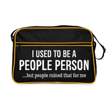 J’avais l’habitude d’être une personne sociable chemise drôle - Sac Retro - noir/or - Devant