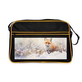 Fox Landscape Snow - Retro Bag - black/gold - Front