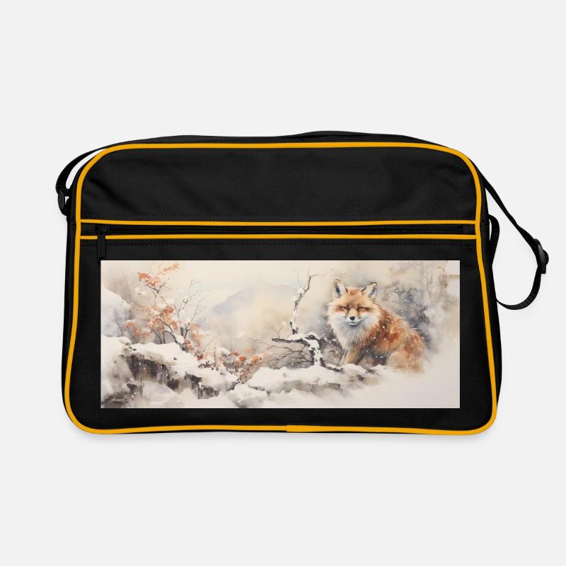 Mignon petit renard - Sac Retro - noir/or