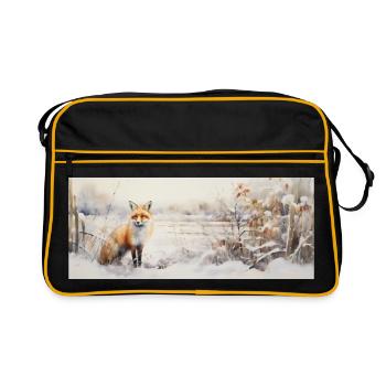 Fox Landscape Snow - Retro Bag - black/gold - Front