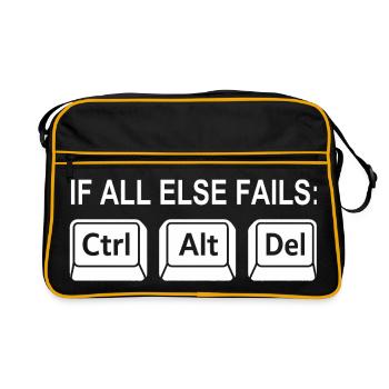 Raccourci programmeur Geek Ordinateur de support informatique - Sac Retro - noir/or - Devant