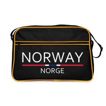 Norvège - Norvège - Norvège - Drapeau - Scandinavie - Sac Retro - noir/or - Devant