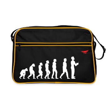 Evolution des Menschen Drohne Pilot - Retro Tasche - Schwarz/Gold - Vorne