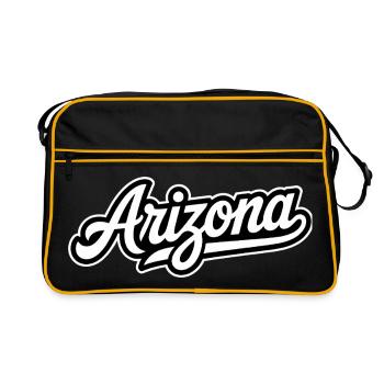 Arizona – Souvenir-Design des US-Bundesstaates - Retro Tasche - Schwarz/Gold - Vorne