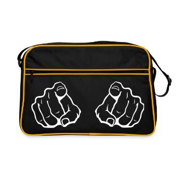 Two index fingers eye-catcher - Retro Bag - black/gold - Front