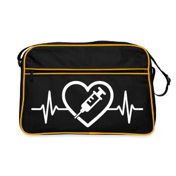 Cœur + Infirmier / Infirmière – Super Parent Soign - Sac Retro - noir/or - Devant
