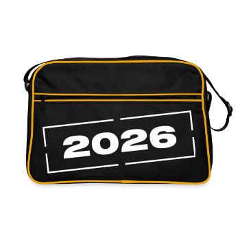 Timbre 2026 - Sac Retro - noir/or - Devant