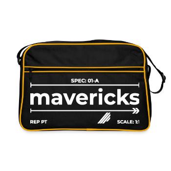 Mavericks – Typographie moderne style blueprint te - Sac Retro - noir/or - Devant