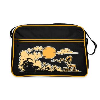 Petit bonhomme encapuchonné part à l'aventure - Sac Retro - noir/or - Devant