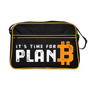 Bitcoin - It's time for Plan B - Crypto Gift - Retro Bag - black/gold - Front