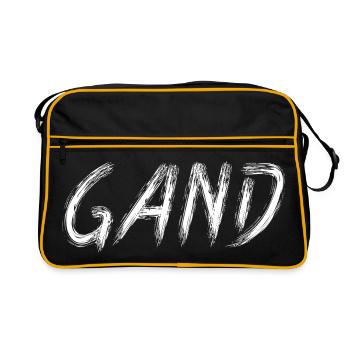 White Brush Brush Brush on Contrasting Background - Retro Bag - black/gold - Front