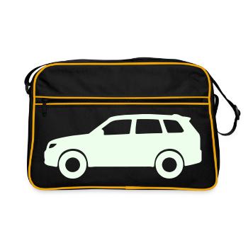Silhouette de voiture pastel - Sac Retro - noir/or - Devant