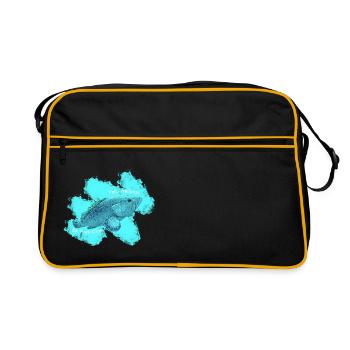 Ich kann nicht, ich bin in Port Cros weitergetaucht. - Retro Tasche - Schwarz/Gold - Vorne