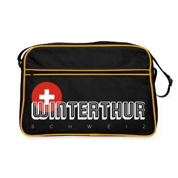 Winterthur Swiss City Crest Tee - Retro Bag - black/gold - Front