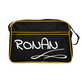 Abstract Line Art Ronan - Retro Bag - black/gold - Front