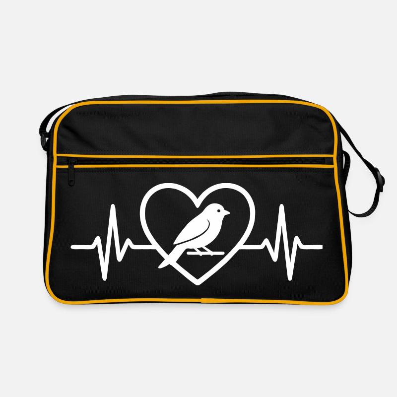 Kanarienvogel Herz Retro Tasche