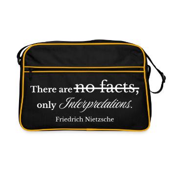 Interpretations Over Facts - Vintage Script - Retro Bag - black/gold - Front