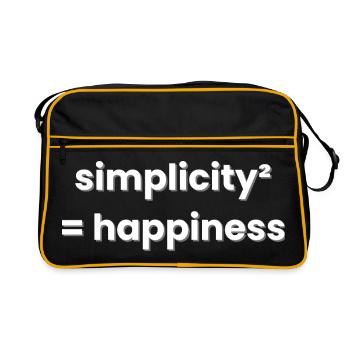 La simplicité est synonyme de bonheur Minimalisme - Sac Retro - noir/or - Devant