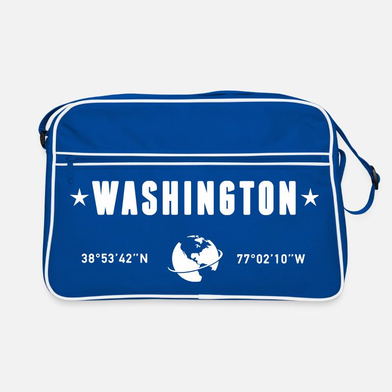 Washington DC Coordonnées : planète Terre Blanche Sac Retro
