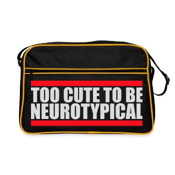 Trop mignon pour être neurotypique Logo drôle drôle sur l’autisme - Sac Retro - noir/or - Devant