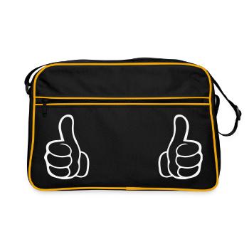 Motif de chemise à double pouce - Sac Retro - noir/or - Devant