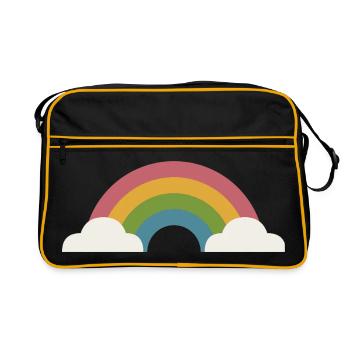 Rainbow and clouds - Retro Bag - black/gold - Front