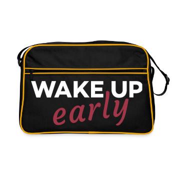 Wake up early - Retro Bag - black/gold - Front