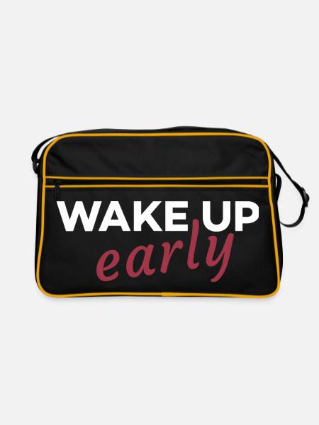 Wake up early - Retro Bag - black/gold - Front