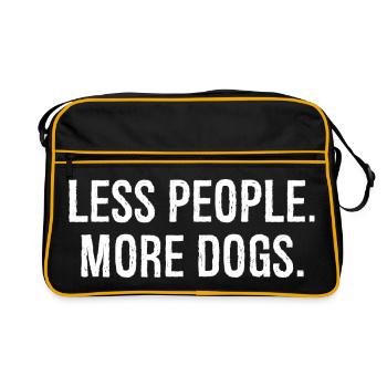 less people more dogs funny shirt - Sac Retro - noir/or - Devant