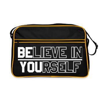 Motivational text design for self-confidence - Retro Bag - black/gold - Front