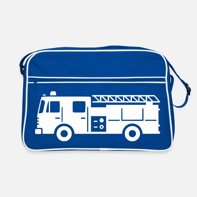 Fire Brigade Emergency Vehicle Silhouette Retro Bag