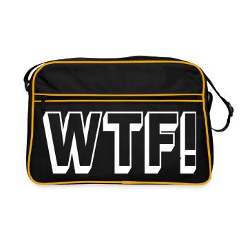 swear_WTF_white_ - Retro Bag - black/gold - Front