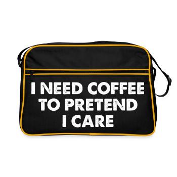 Typographie du mème du café - Sac Retro - noir/or - Devant