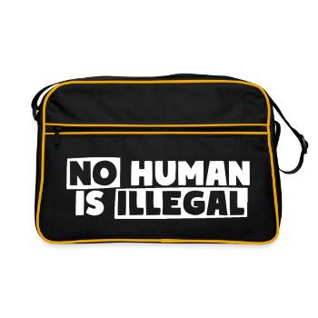 No Human Is Illegal - Retro Bag - black/gold - Front