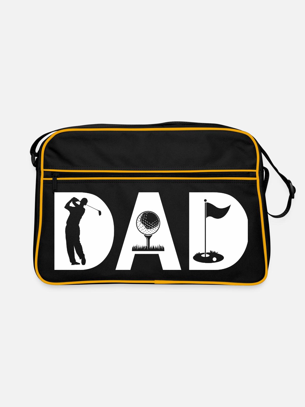 Golf Dad Dad Golfer - Retro Bag - black/gold - Front
