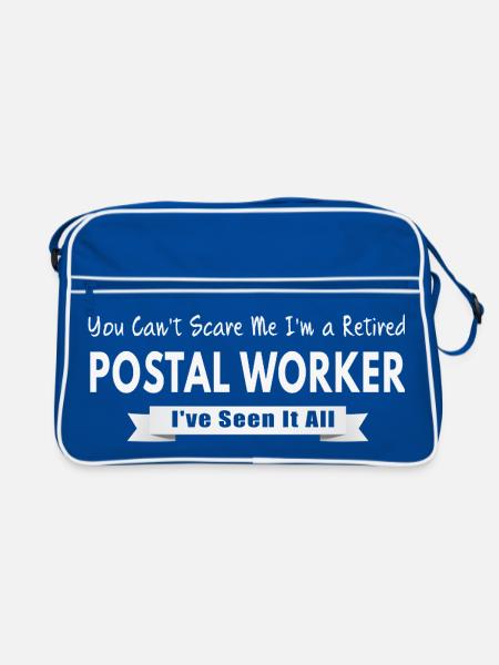 Retired Postal Worker - Retro Bag - blue/white - Front