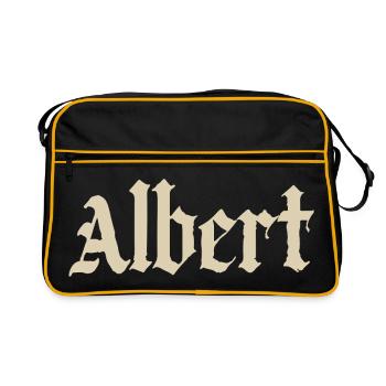 Albert Gothic Script - Retro Bag - black/gold - Front