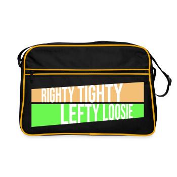 Righty Tighty Lefty Loosie Funny DIY Logo - Retro Bag - black/gold - Front