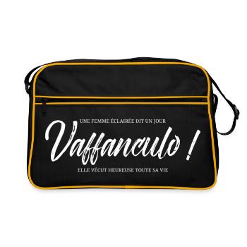 Une Femme Eclairee Dit Un Jour Vaffanculo Elle ... - Sac Retro - noir/or - Devant
