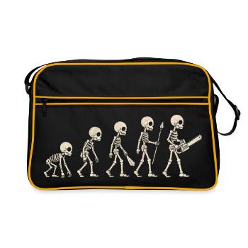 Skelettentwicklung – lustiges Halloween-Geschenk - Retro Tasche - Schwarz/Gold - Vorne