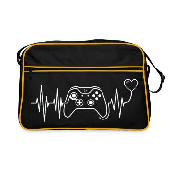 Herzschlag-Leidenschaftsspiel - Retro Tasche - Schwarz/Gold - Vorne