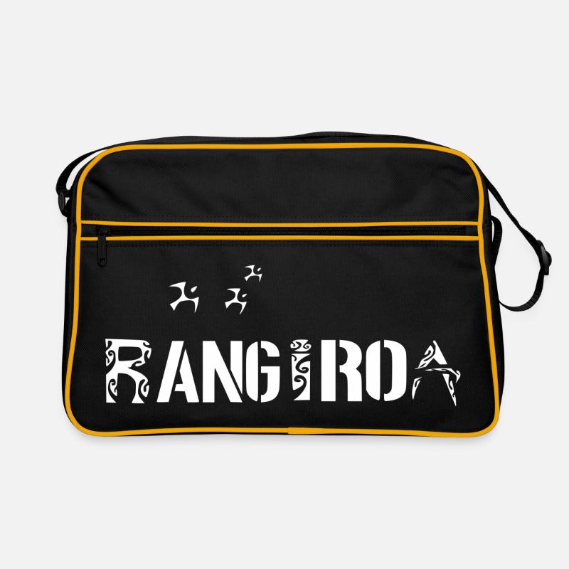RANGIROA (Weiß) - Retro Tasche - Schwarz/Gold
