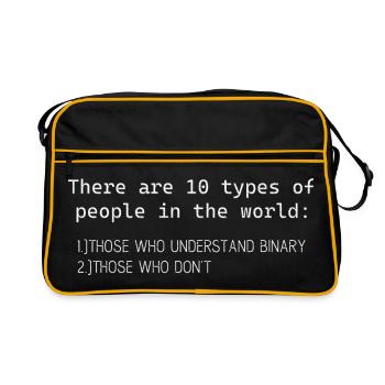 Il y a 10 types de personnes qui comprennent le binaire - Sac Retro - noir/or - Devant