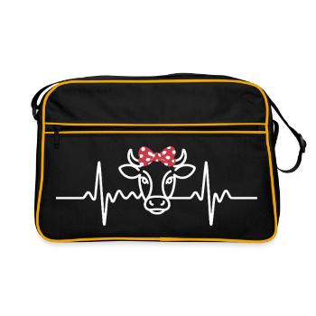 Cow heartbeat - Retro Bag - black/gold - Front