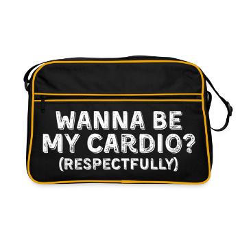 Willst du mein Cardio Respektvoll lustiges Workout sein - Retro Tasche - Schwarz/Gold - Vorne